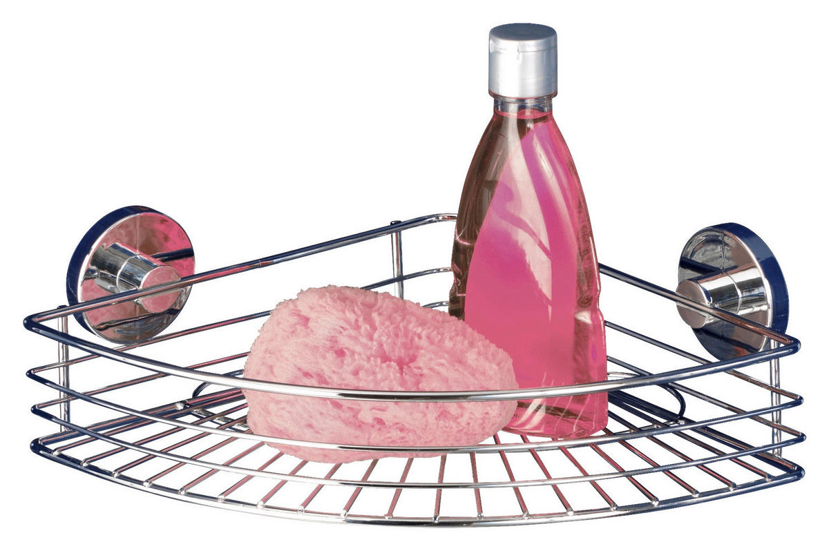 Eckablage Chrom Stahl B/H/L: ca. 31,5x8,5x22 cm Eckablage_1Etg.Vacuum-Loc - Chrom (22,00/31,50/8,50cm) - WENKO