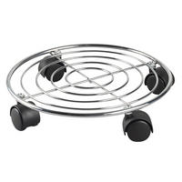 Axentia Pflanzenroller Chrom Metall B/H/L: ca. 30,5x6x30,5 cm Pflanzenroller rund - Chrom (30,50/30,50/6,00cm) - Axentia