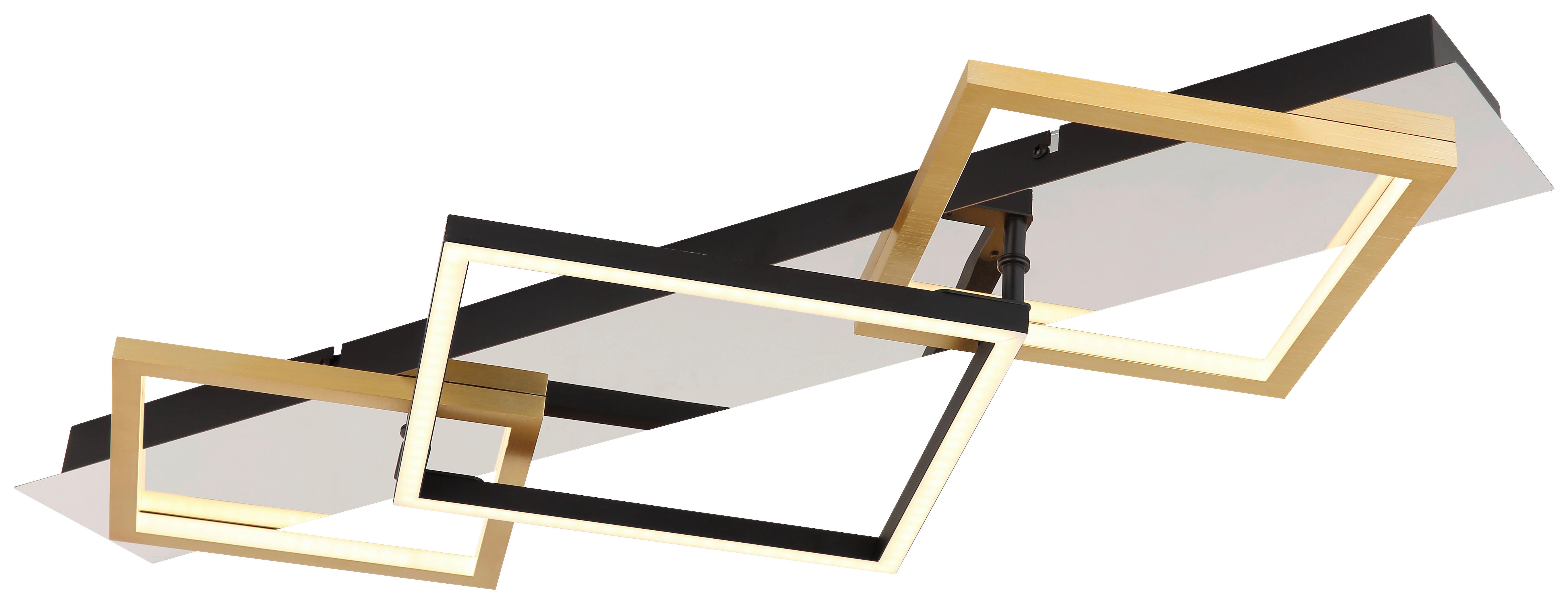 GLOBO LED-Deckenleuchte 67847-32 mattschwarz gold Chrom Kunststoff Aluminium Metall B/H/T: ca. 35,5x7x78 cm LESINA - gold/mattschwarz (35,50/7,00/78,00cm) - GLOBO
