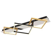 GLOBO LED-Deckenleuchte 67847-32 mattschwarz gold Chrom Kunststoff Aluminium Metall B/H/T: ca. 35,5x7x78 cm LESINA - gold/mattschwarz (35,50/7,00/78,00cm) - GLOBO