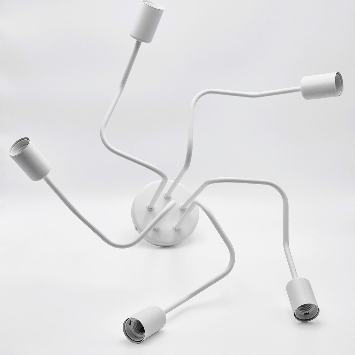 Lamkur Deckenleuchte DOMINO 51192 weiß Stahl H/L: ca. 40x59 cm E27 5 Brennstellen Domino - weiß (59,00cm) - Lamkur