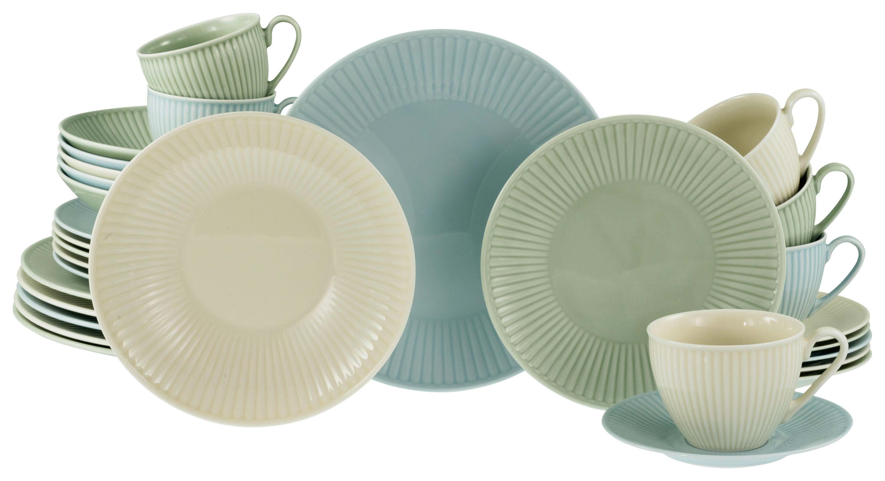 CreaTable Kombiservice Valencia bunt Porzellan 30 tlg. Valencia - bunt - CreaTable