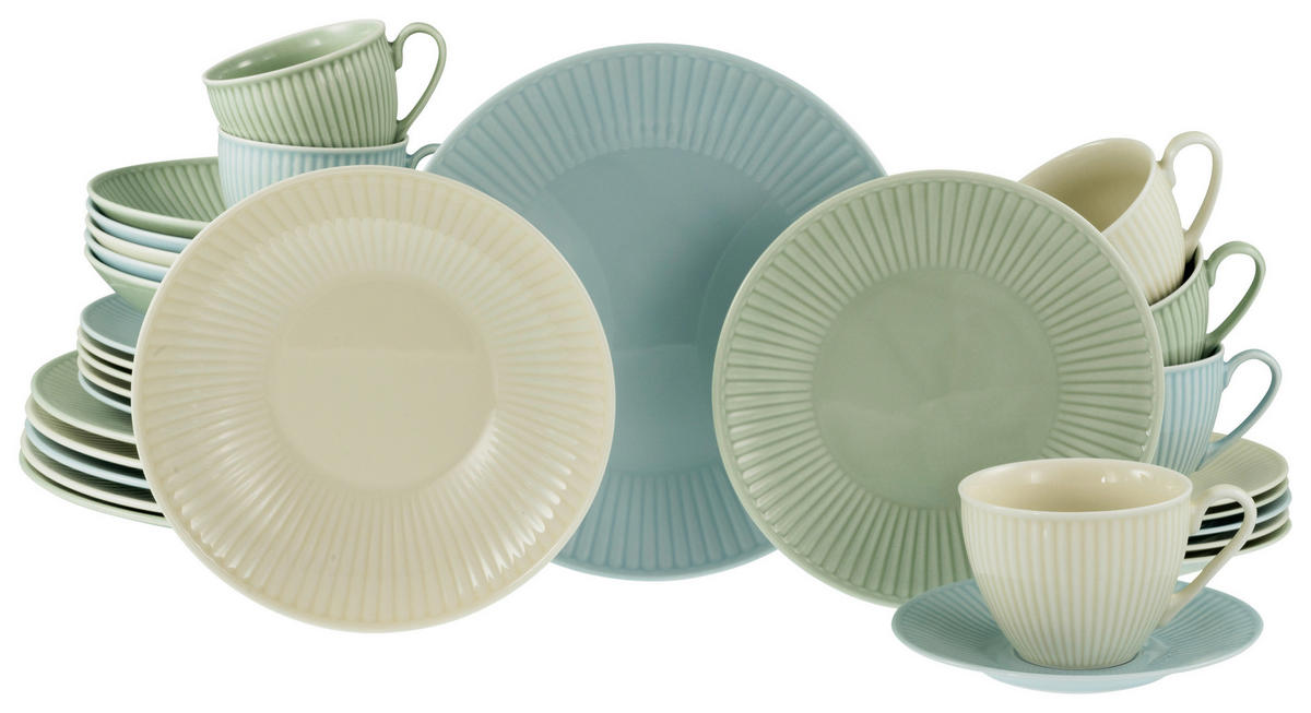 CreaTable Kombiservice Valencia bunt Porzellan 30 tlg. Valencia - bunt - CreaTable