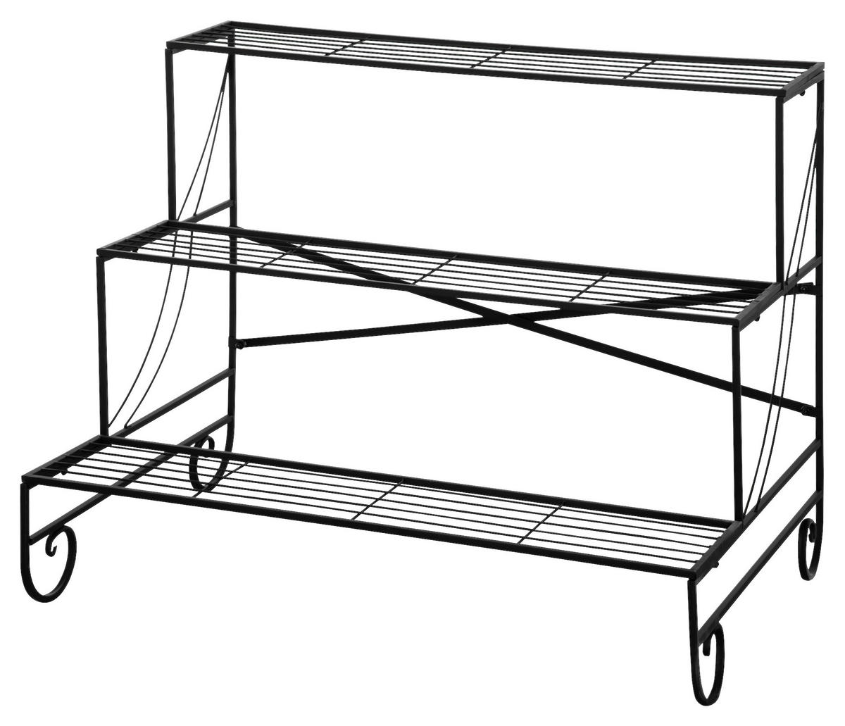 Outsunny Blumenregal schwarz Metall B/H/L: ca. 63x72x95 cm Blumenregal - schwarz (95,00/63,00/72,00cm) - Outsunny