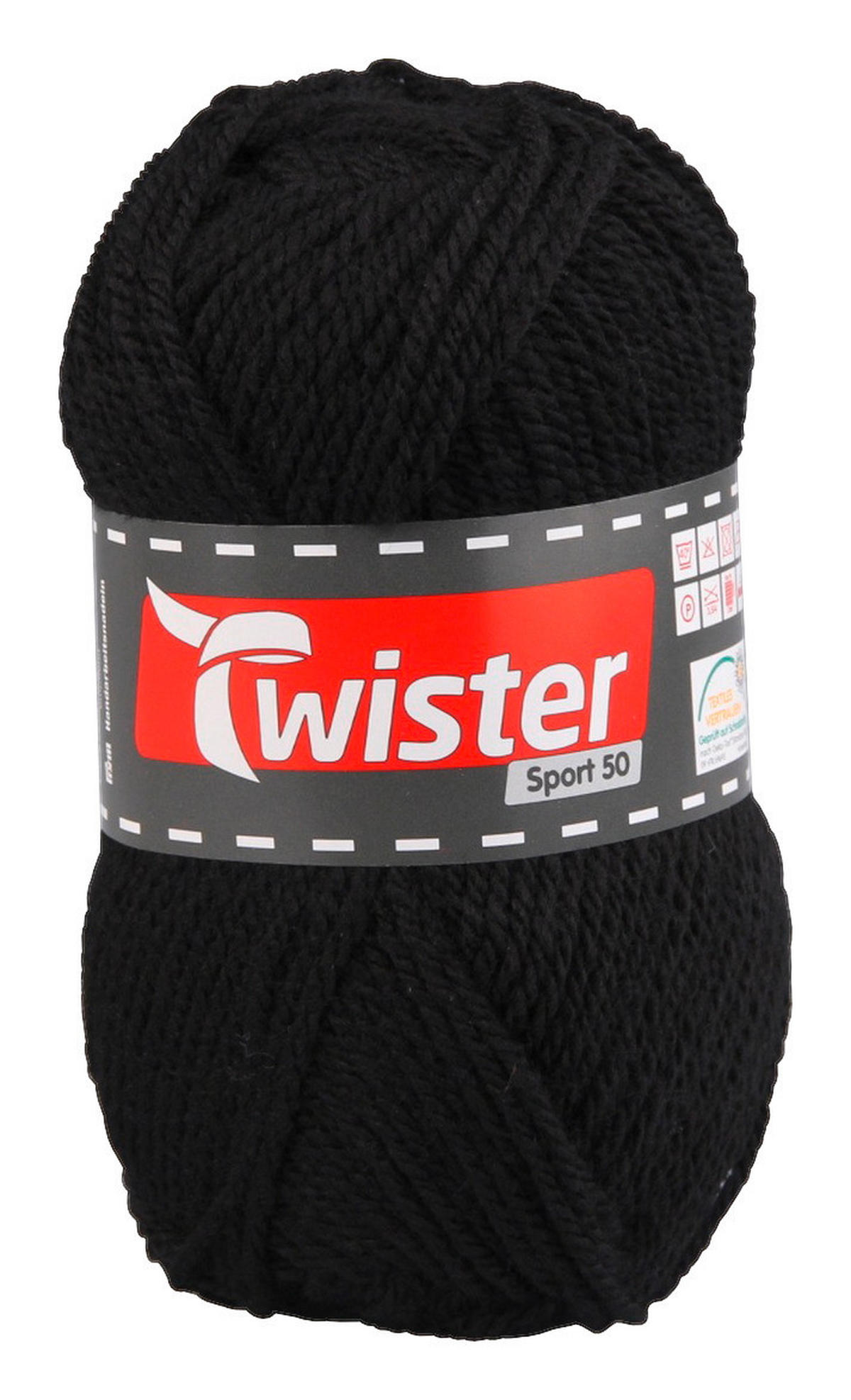 Handstrickgarn Twister Sport uni schwarz L: ca. 15000 cm Twister Sport uni - schwarz (15000,00cm) - Twister