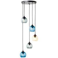 Brilliant Pendelleuchte bunt Glas Metall B/H/T/D: ca. 50x150x50x50 cm 5.0 Brennstellen Pendelleuchte Amiri 99415/72 - bunt (50,00/150,00/50,00cm) - Brilliant