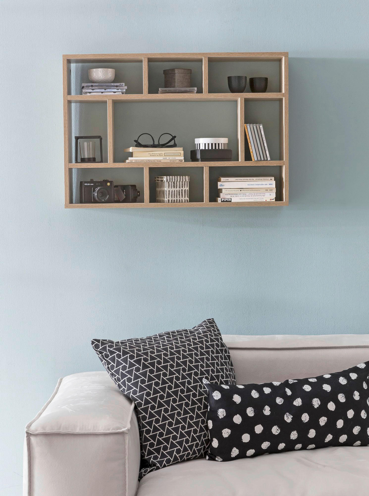 Wandregal Eiche Sonoma Nachbildung B/H/T: ca. 75x51x16 cm Wandregal - Eiche (75,00/51,00/16,00cm) - Wohnling