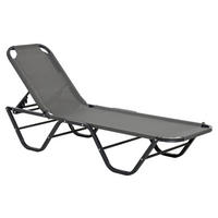 Outsunny Sonnenliege schwarz Aluminium B/H/L: ca. 59x91x163 cm Sonnenliege - schwarz/grau (163,00/59,00/91,00cm) - Outsunny