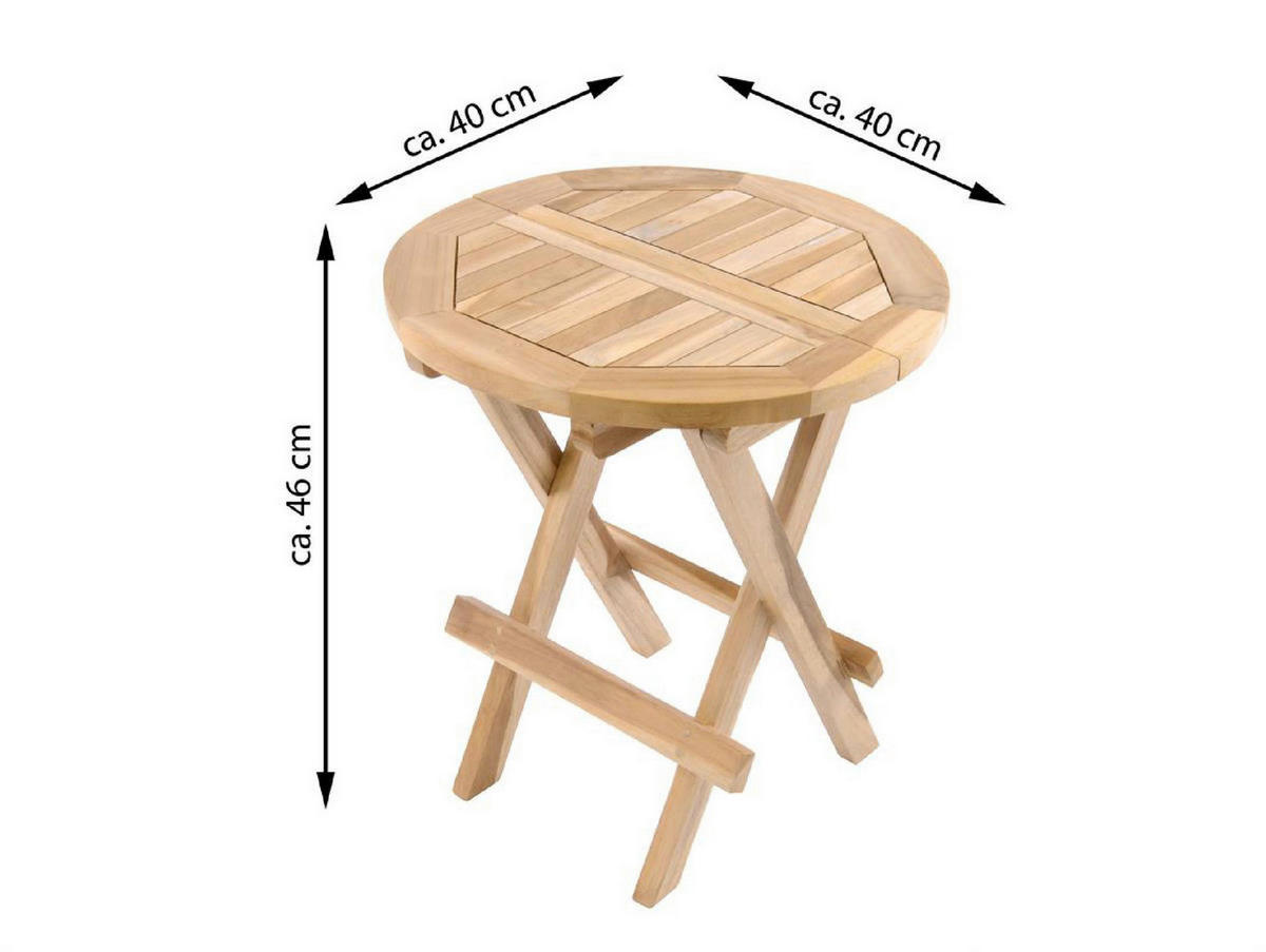 VCM Beistelltisch braun Holz H/D: ca. 46x40 cm Beistelltisch - braun (40,00/46,00cm) - VCM
