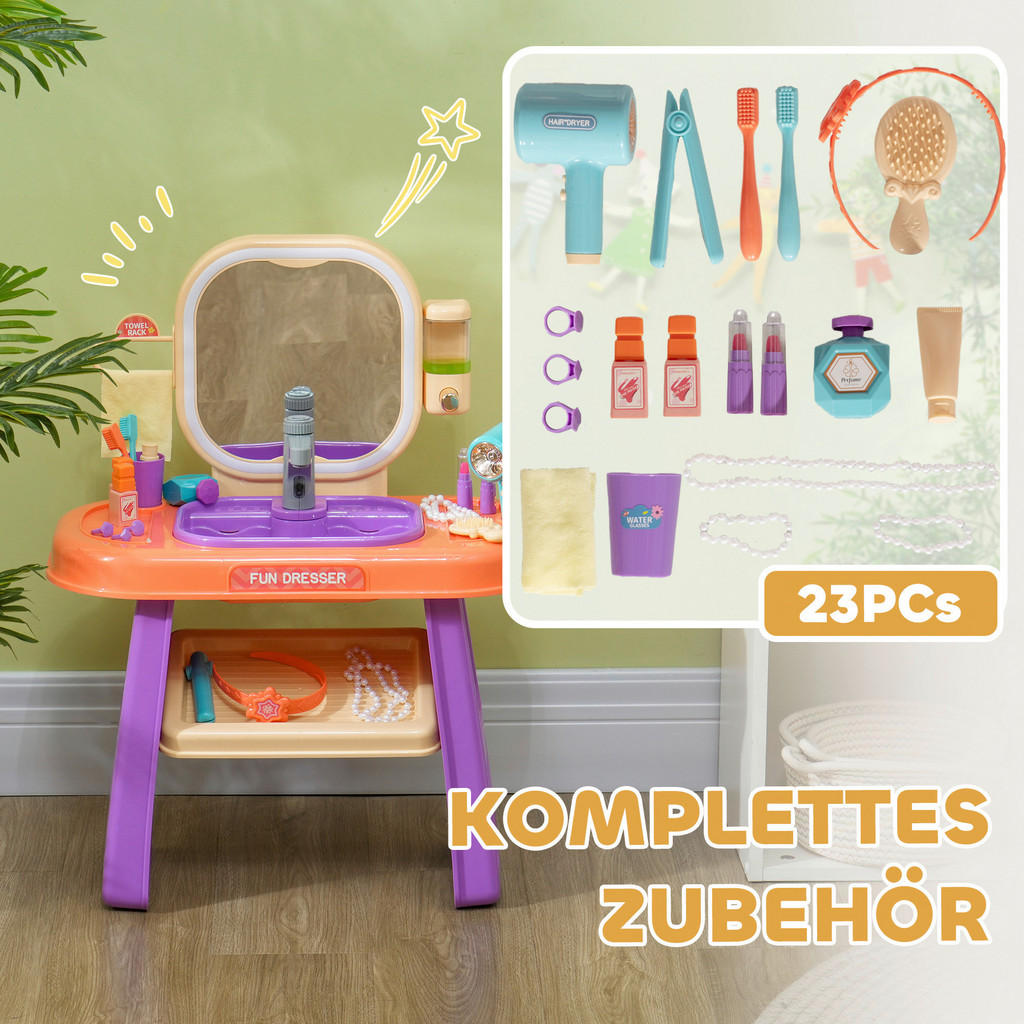 Thumbnail - AIYAPLAY Kinder Schminktisch Set B/H/L: ca. 29x71x55 cm