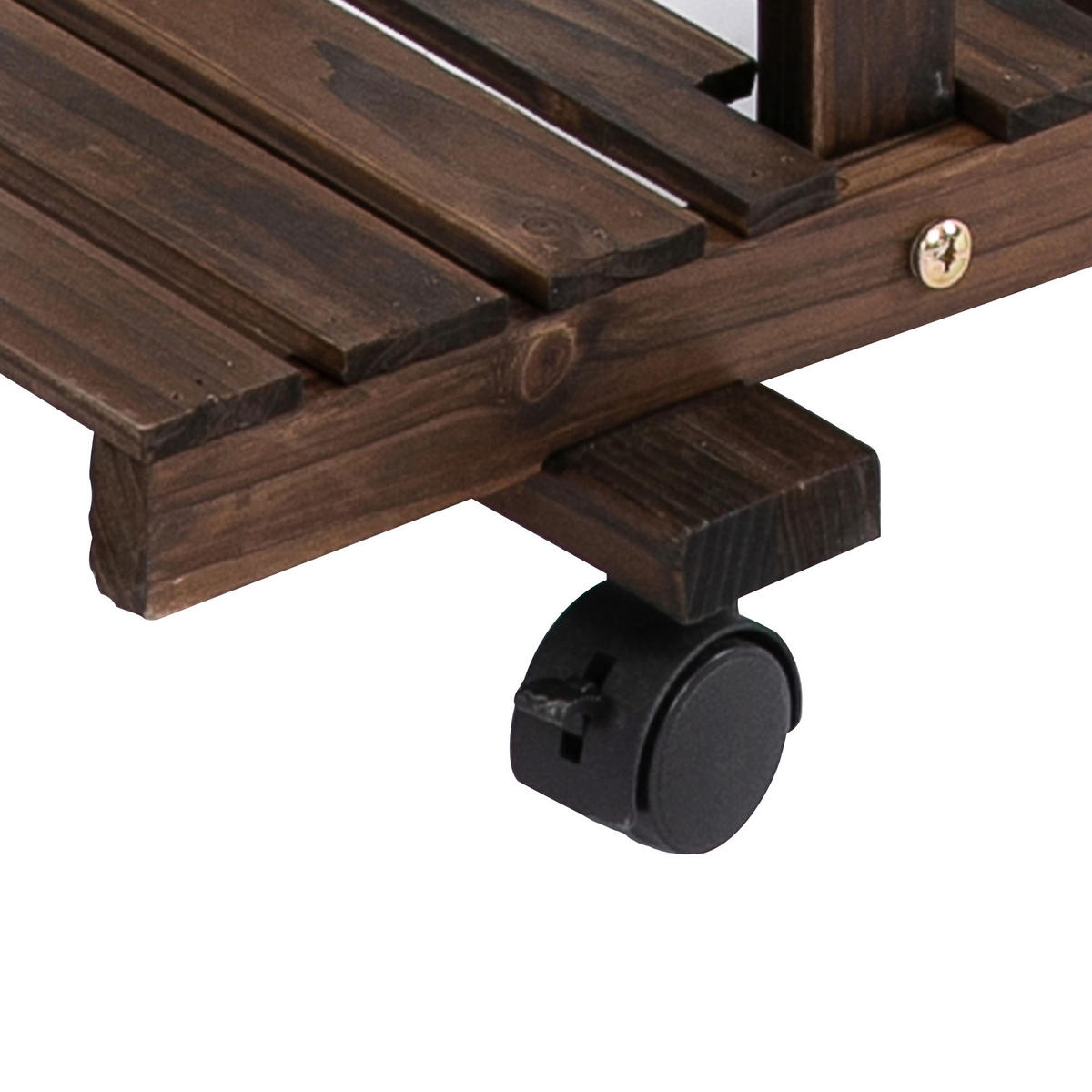 Outsunny Pflanzenregal braun B/H/L: ca. 33x80x123,5 cm Pflanzenregal 845-465 - braun (123,50/33,00/80,00cm) - Outsunny