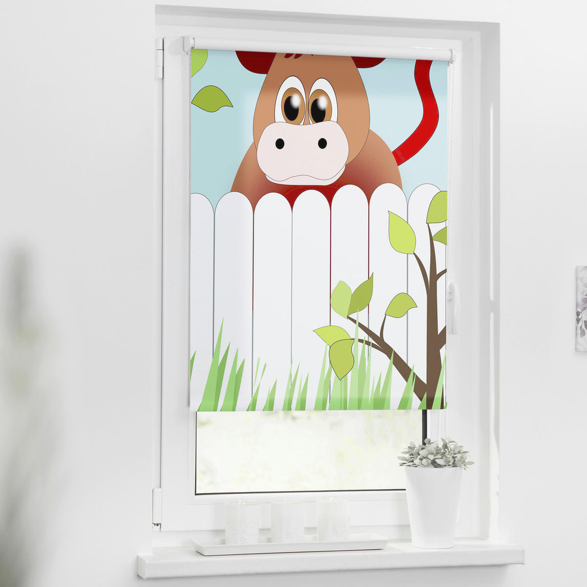 Rollo Ochse Otto bunt B/L: ca. 80x150 cm Ochse Otto - bunt (80,00/150,00cm) - LICHTBLICK