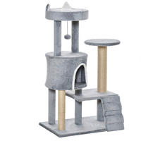 PawHut Kratzbaum hellgrau Spanplatte B/H/L: ca. 30x100x60 cm Kratzbaum - hellgrau (60,00/30,00/100,00cm) - PawHut