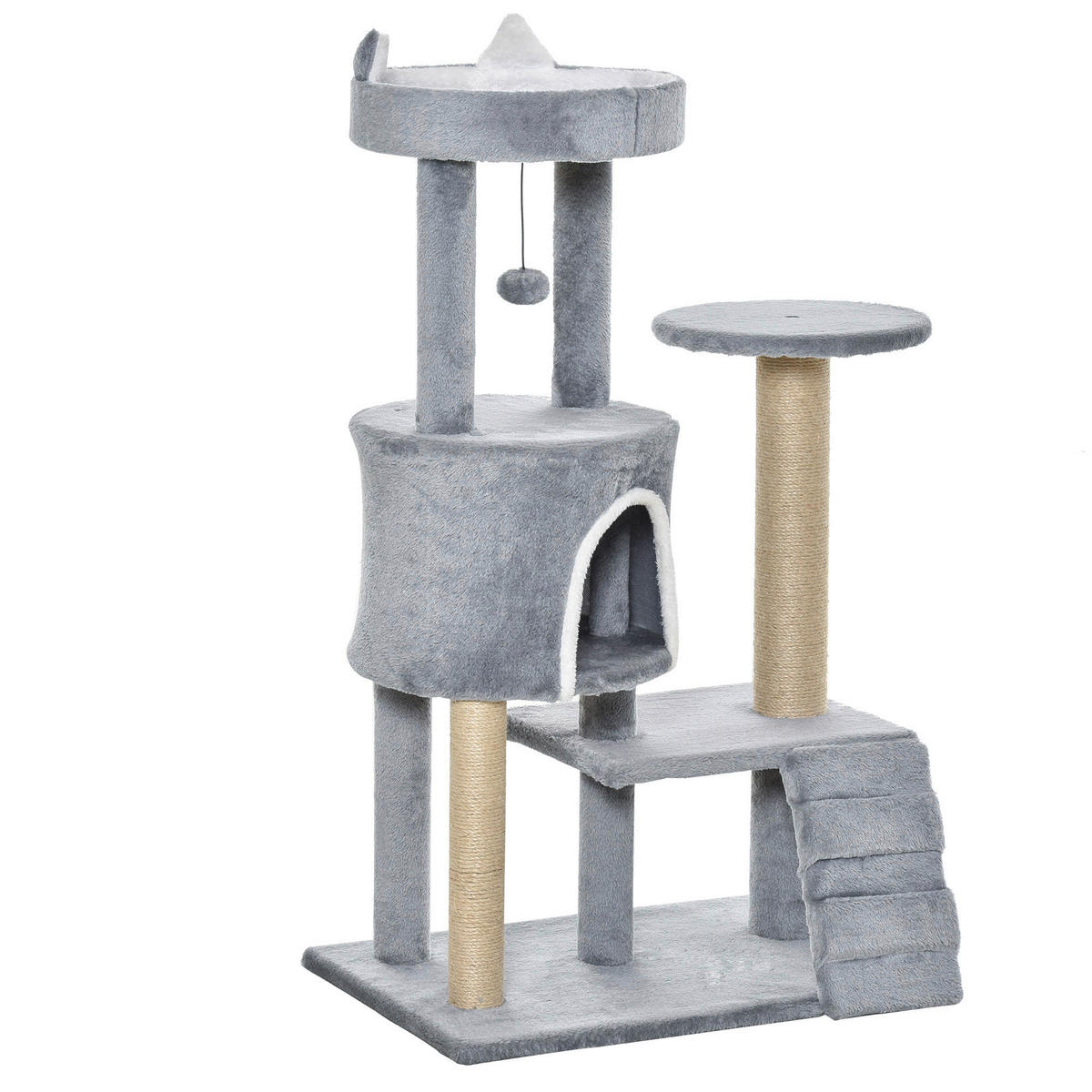 PawHut Kratzbaum hellgrau Spanplatte B/H/L: ca. 30x100x60 cm Kratzbaum - hellgrau (60,00/30,00/100,00cm) - PawHut