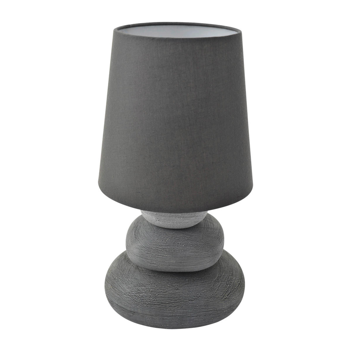 Näve Leuchten Tischleuchte 3045216 grau Keramik B/H/T: ca. 16x31x16 cm E14 1 Brennstellen Stoney - grau (16,00/31,00/16,00cm) - Näve Leuchten