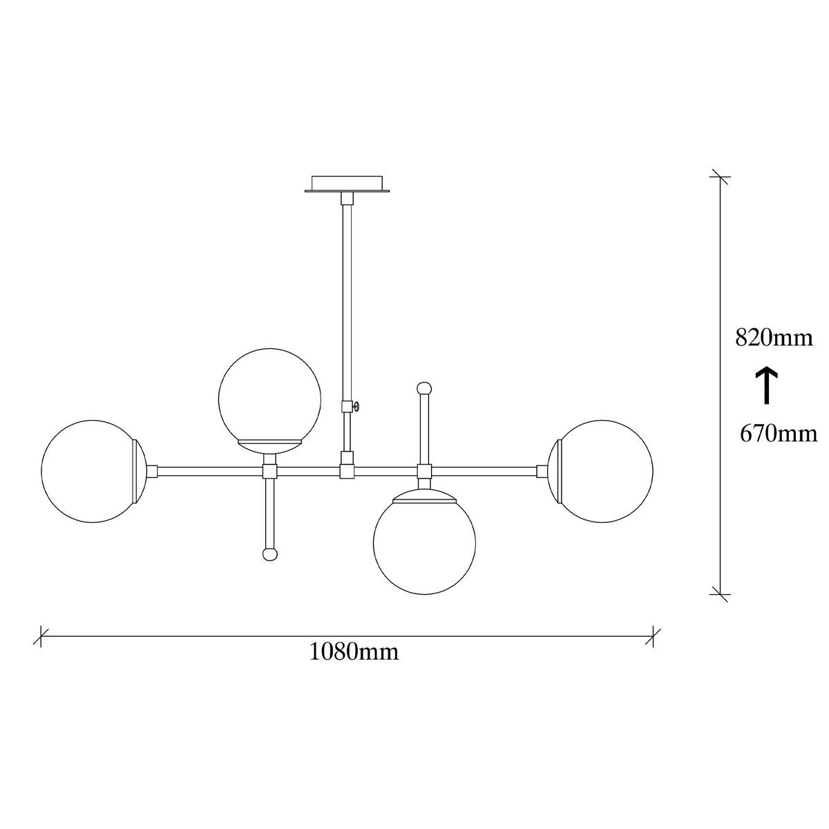 Opviq Pendelleuchte Mudon gold Glas B/H/T/L: ca. 108x82x15x108 cm E27 4 Brennstellen Mudon - gold (108,00/108,00/82,00cm) - Opviq