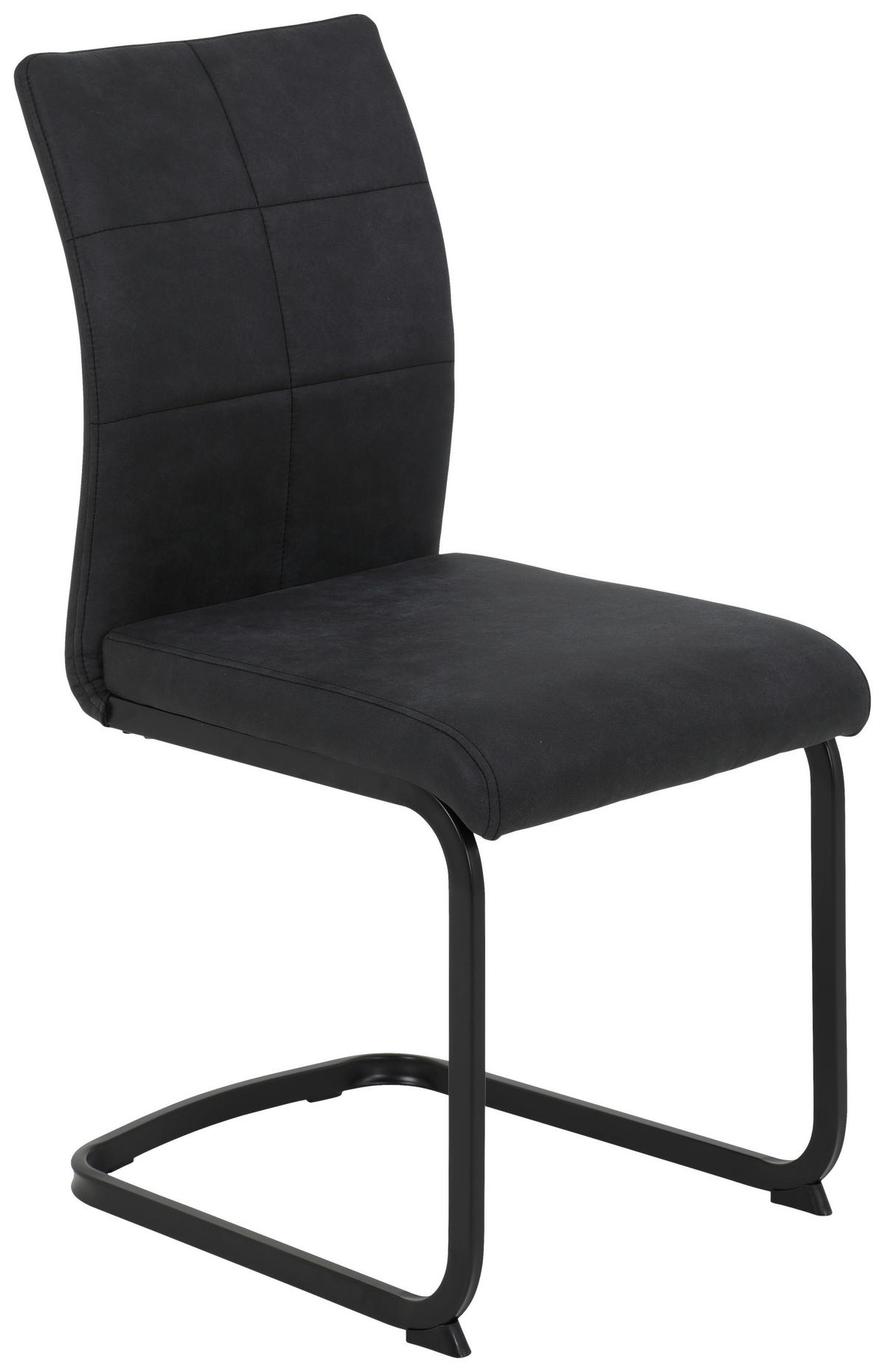 Stuhl 2er Set PIA anthrazit Vintage schwarz Microfaser Metall B/H/T: ca. 42x89x59 cm 2er Set PIA - schwarz/anthrazit (42,00/89,00/59,00cm) - Hela