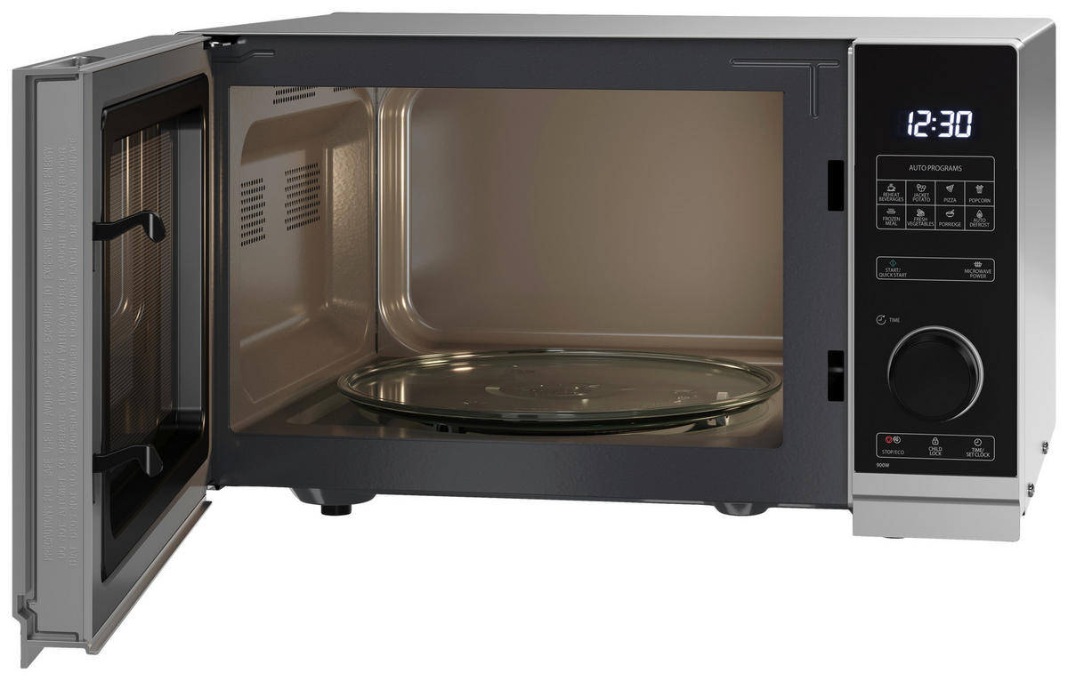 Sharp Mikrowelle YC-PS254AE-S silber Glas B/H/T: ca. 48,3x28,1x40,3 cm Mikrowelle YC-PS254AE-S Sharp - silber (48,30/28,10/40,30cm) - Sharp