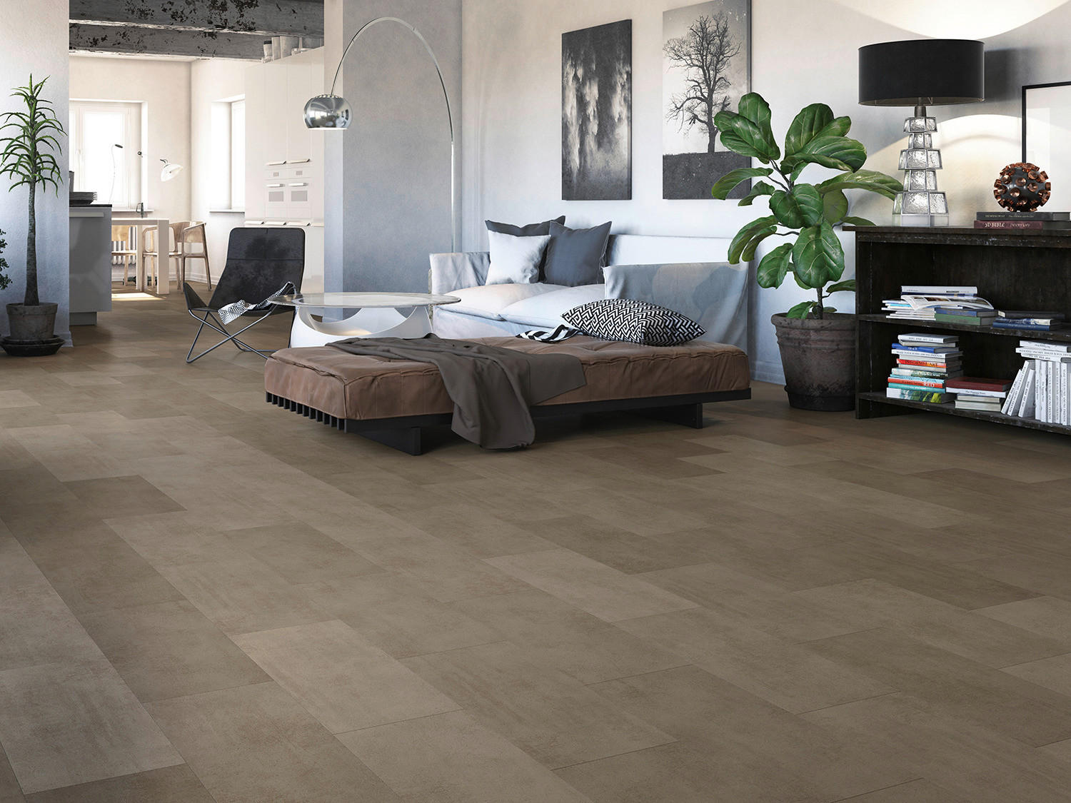 Laminatboden Eiche h.braun ca. 2,367 m² im Paket  B/L: ca. 28x60,4 cm pro Paket Eiche h.braun ca. 2,367 m² im Paket - braun (28,00/60,40cm)