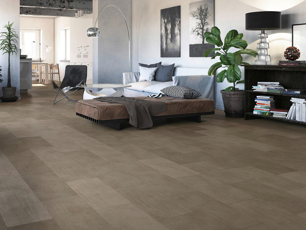 Laminatboden Eiche h.braun ca. 2,367 m² im Paket  B/L: ca. 28x60,4 cm pro Paket Eiche h.braun ca. 2,367 m² im Paket - braun (28,00/60,40cm)
