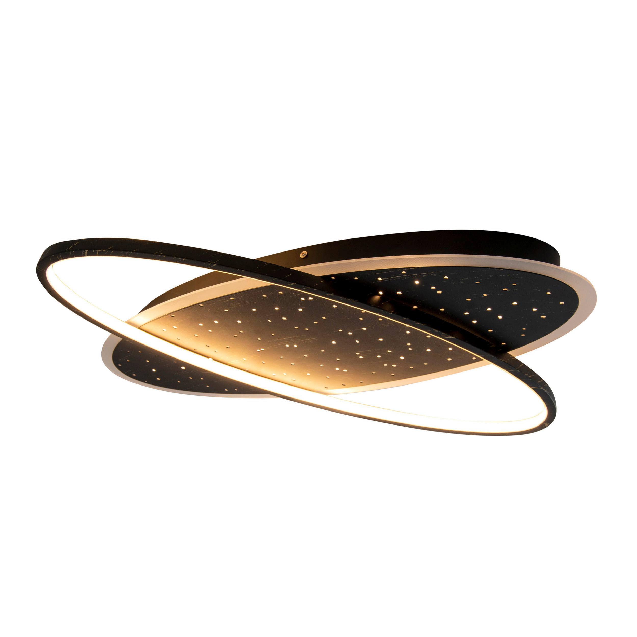 Näve Leuchten LED-Deckenleuchte schwarz Kunststoff Metall B/H/T: ca. 60x6,5x47 cm STELARIS - schwarz (60,00/6,50/47,00cm) - Näve Leuchten