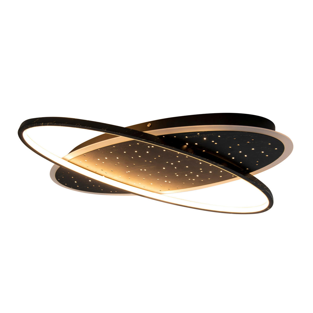 Näve Leuchten LED-Deckenleuchte schwarz Kunststoff Metall B/H/T: ca. 60x6,5x47 cm STELARIS - schwarz (60,00/6,50/47,00cm) - Näve Leuchten