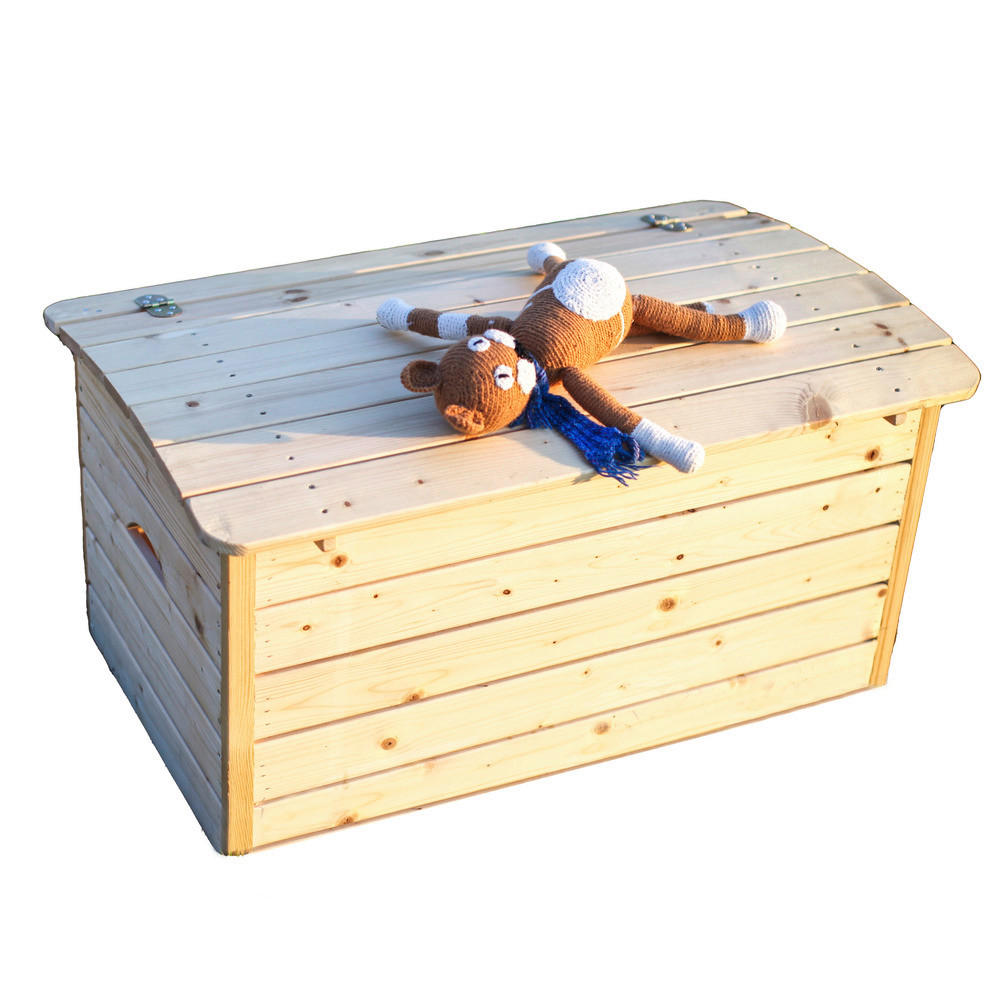 Timbela Aufbewahrungsbox M034 natur Holz B/H/L: ca. 80x47x50 cm M034 - natur (50,00/80,00/47,00cm) - Timbela