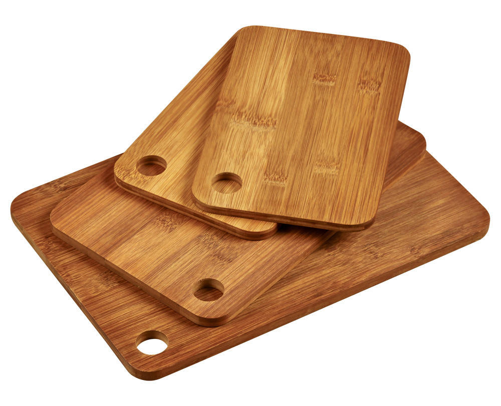 Kesper Schneidbrett natur Holz Bambus B/H/L: ca. 23x4x33 cm Schneidbrett_4erSet - natur (33,00/23,00/4,00cm) - Kesper