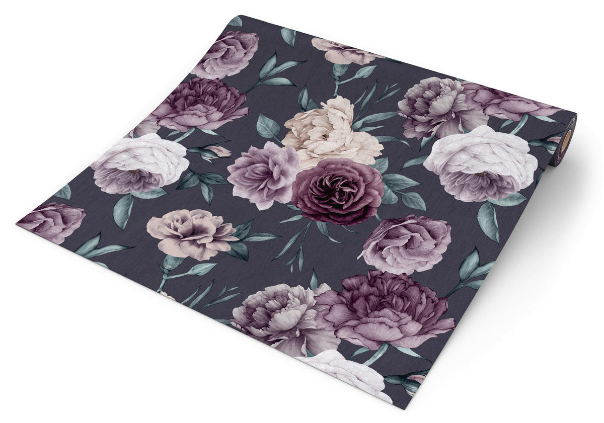 UGEPA Papiertapete Rosen grau rosa B/L: ca. 53x1005 cm Papiertapete_L725-06 - rosa/grau (53,00/1005,00cm) - UGEPA