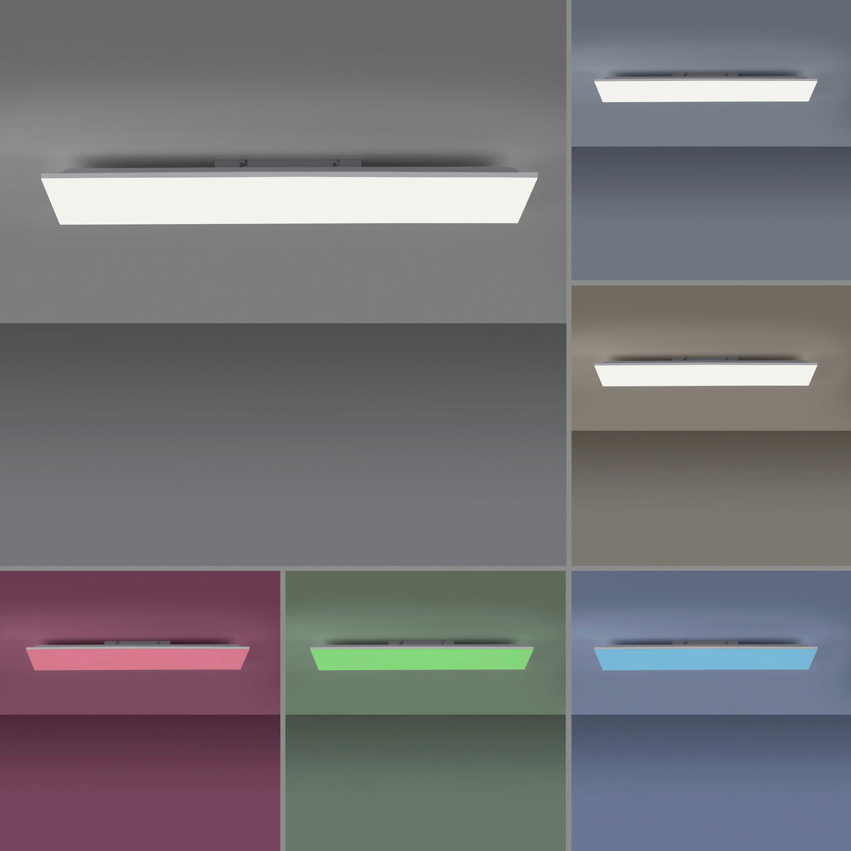 Just Light Deckenleuchte PN15621-16 Yukon weiß Aluminium Kunststoff Eisen B/H/L: ca. 25x7x100 cm Yukon - weiß (100,00/25,00/7,00cm) - Just Light
