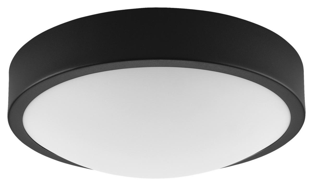 Lamkur Deckenleuchte schwarz Stahl Glas B/H/L: ca. 27x8x27 cm E27 1 Brennstellen JONAS - schwarz (27,00/27,00/8,00cm) - Lamkur