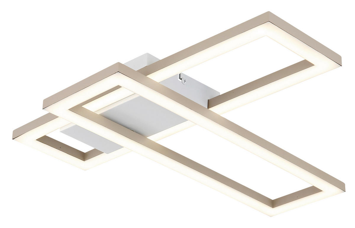 GLOBO Deckenleuchte sand Opal weiß Kunststoff B/H/L: ca. 15,5x5,5x55 cm 1 Brennstellen Wilton - sand/weiß (55,00/15,50/5,50cm) - GLOBO