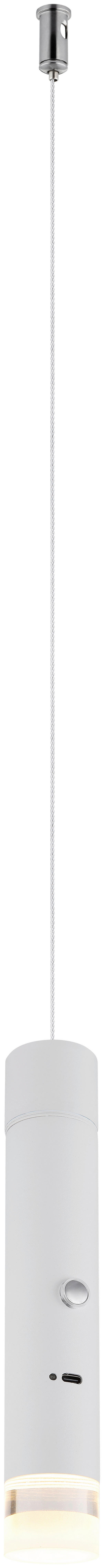 GLOBO LED-Hängeleuchte weiß klar Metall Acryl H/D: ca. 120x3,8 cm 1.0 Brennstellen PELO - klar/weiß (3,80/120,00cm) - GLOBO