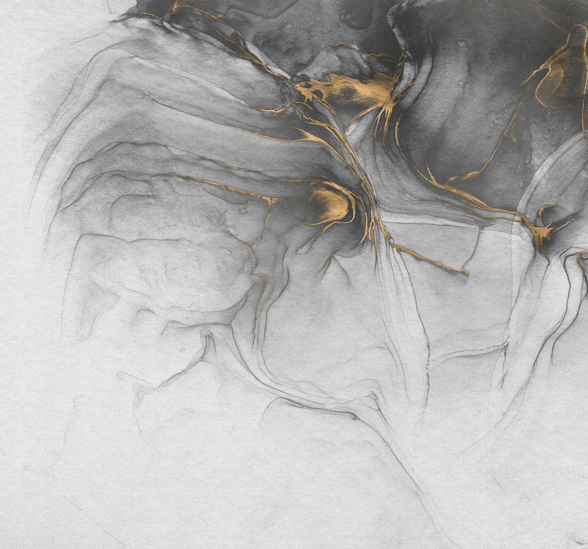 Komar Fototapete Ink Gold Flow B/L: ca. 300x280 cm Ink Gold Flow - (300,00/280,00cm) - Komar