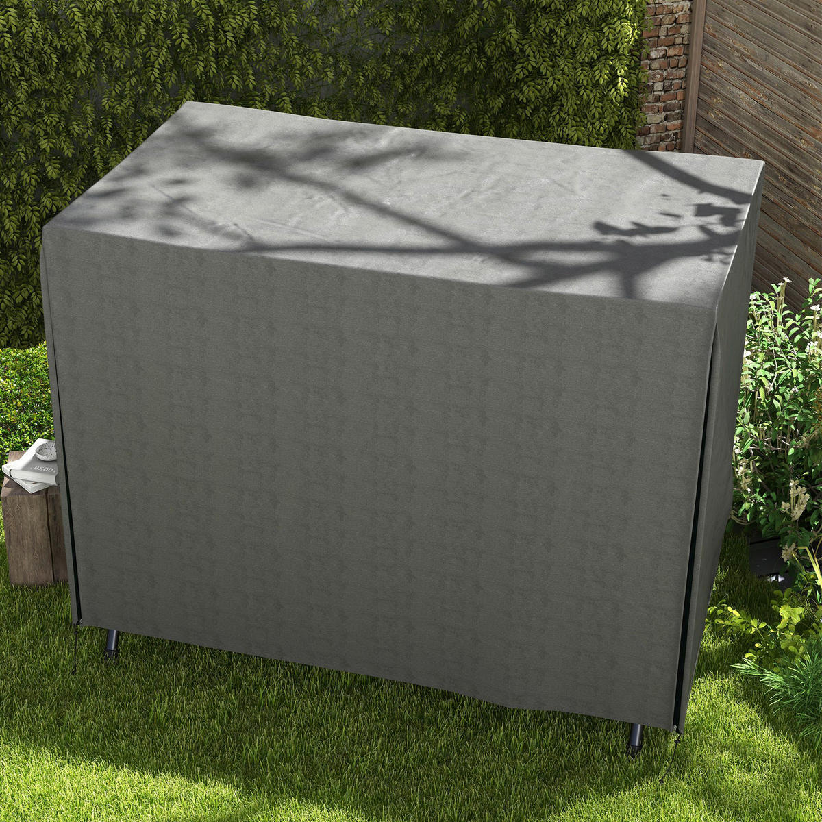 Outsunny Abdeckplane dunkelgrau Polyester B/H/L: ca. 124x164x205 cm Abdeckung für Schaukel - dunkelgrau (205,00/124,00/164,00cm) - Outsunny