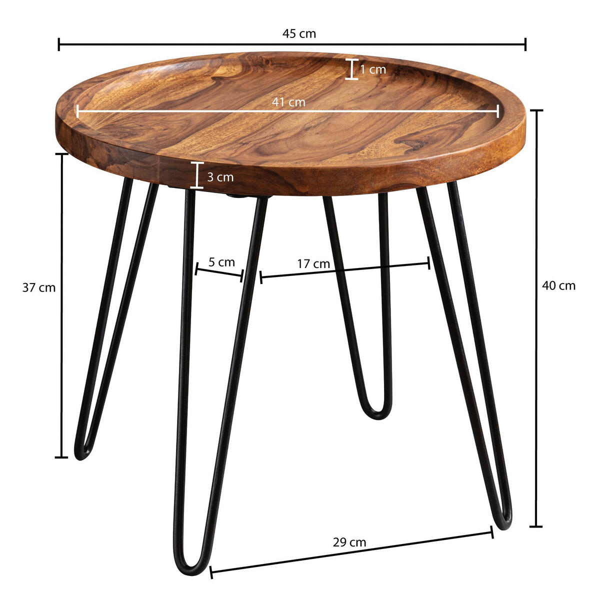 Couchtisch braun H: ca. 40 cm Couchtisch - braun (40,00cm) - Wohnling