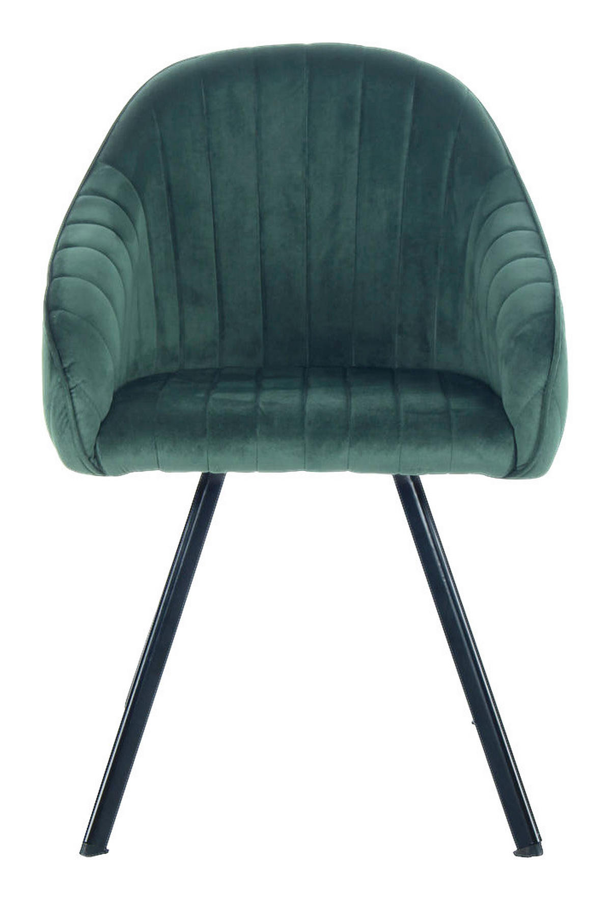 Stuhl Jodie 100 2er dunkelgrün Microfaser B/H/T: ca. 56x86x59 cm Jodie 100 2er - schwarz/dunkelgrün (56,00/86,00/59,00cm) - 360 Living