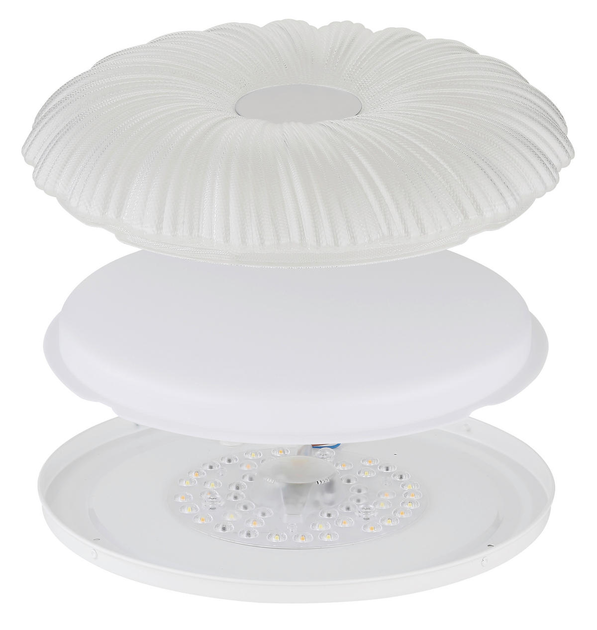 GLOBO Deckenleuchte weiß Satiniert Opal Metall Kunststoff H/D: ca. 7x38 cm 1 Brennstellen CAVENDISH - weiß/Satiniert (38,00/7,00cm) - GLOBO