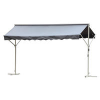 Outsunny Standmarkise grau Polyester-Mischgewebe B/H/L: ca. 294x250x295 cm Standmarkise_mit_Kurbel - grau (295,00/294,00/250,00cm) - Outsunny