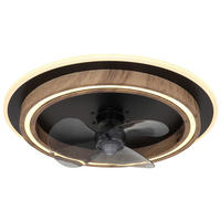 GLOBO Deckenventilator Opal schwarz dunkelbraun H/D: ca. 13,5x50 cm max. 32 W BOZAN - dunkelbraun/schwarz (50,00/13,50cm) - GLOBO