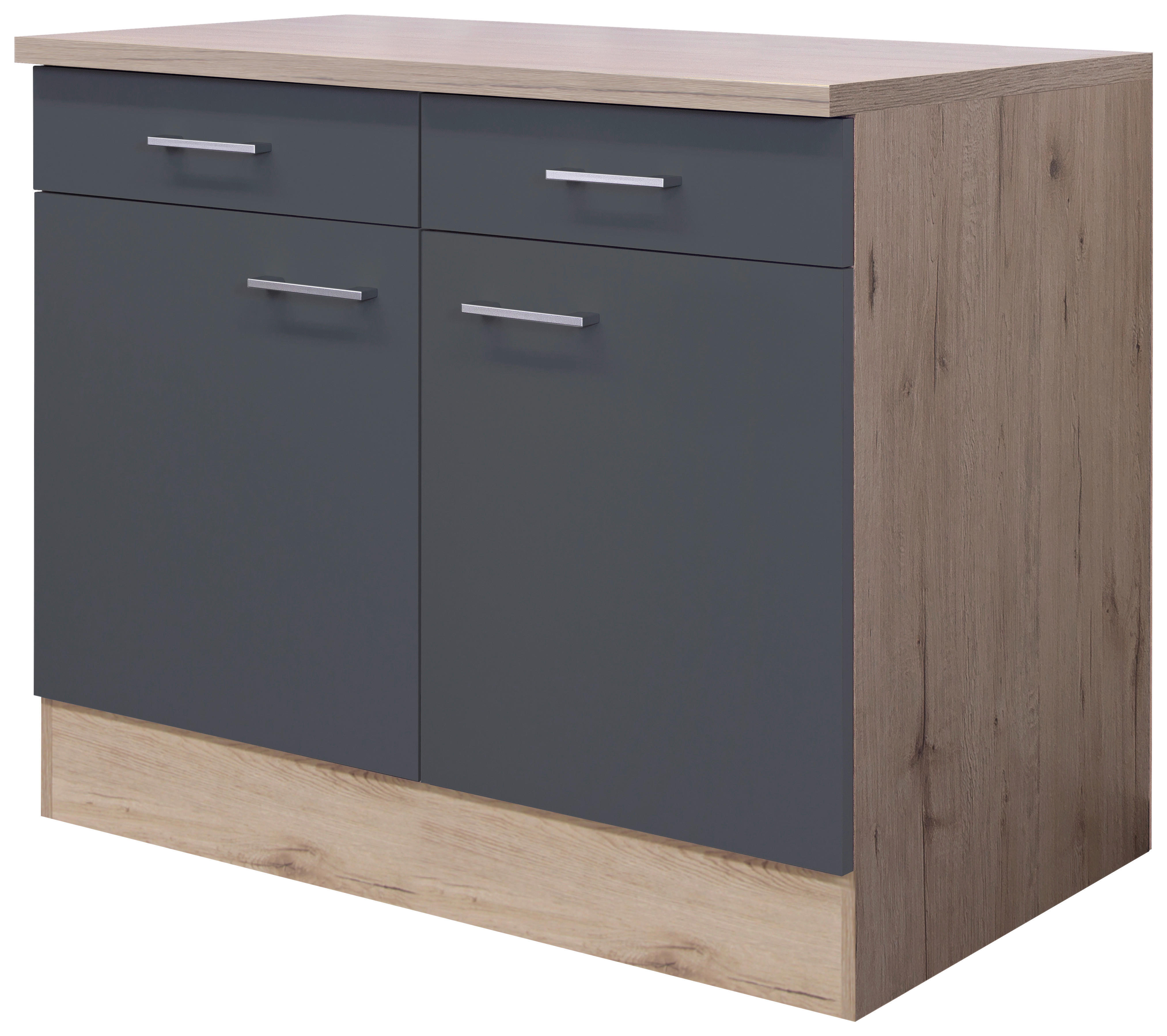 Unterschrank Morena grau matt B/H/T: ca. 100x85x60 cm Morena - Eiche/Basalt (100,00/85,00/60,00cm) - Flex-Well