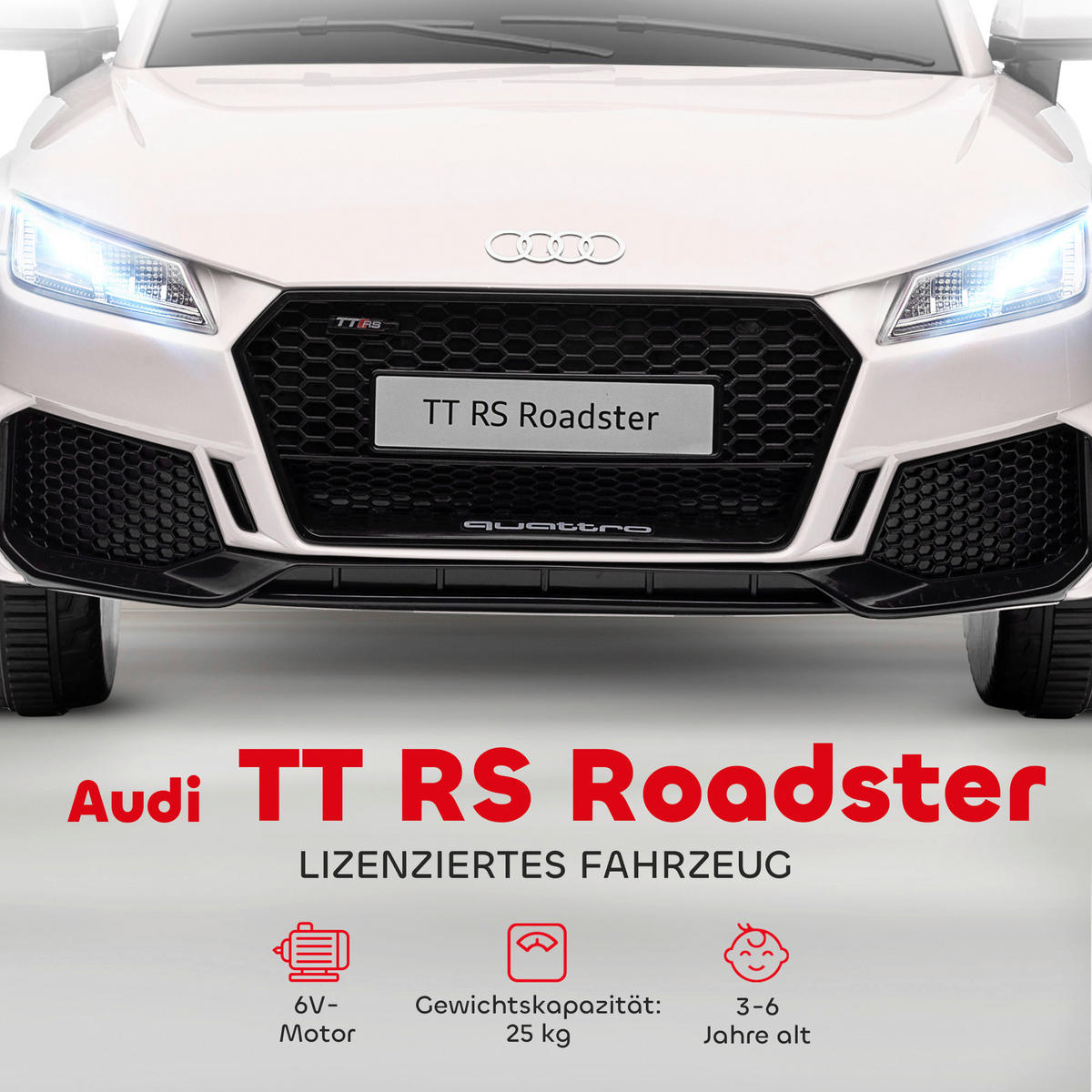 HOMCOM Kinder-Elektroauto weiß B/H/L: ca. 60x44x102 cm Kinder-Elektroauto - weiß (102,00/60,00/44,00cm) - HOMCOM