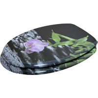 WC-Sitz schwarz grün pink MDF B/H/T: ca. 37x5x45 cm WC-Sitz_Asia MDF - pink/schwarz (37,00/5,00/45,00cm)
