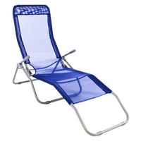 VCM Gartenliege blau Stahl B/H/L: ca. 48x100x160 cm Gartenliege - blau (160,00/48,00/100,00cm) - VCM
