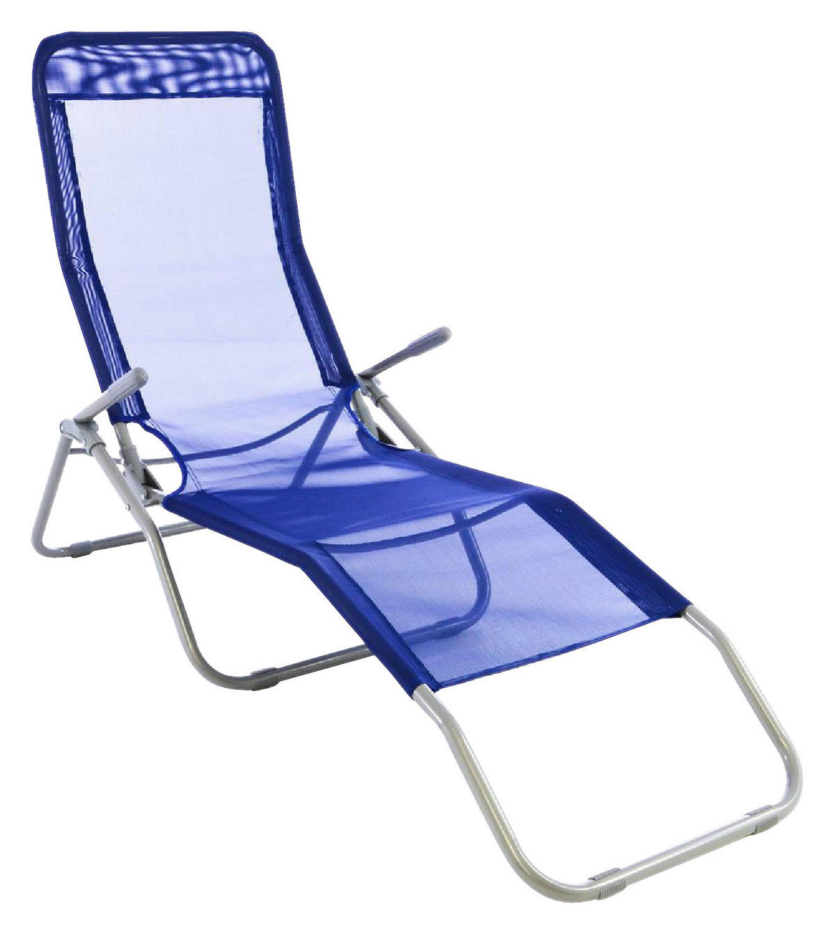 VCM Gartenliege blau Stahl B/H/L: ca. 48x100x160 cm Gartenliege - blau (160,00/48,00/100,00cm) - VCM