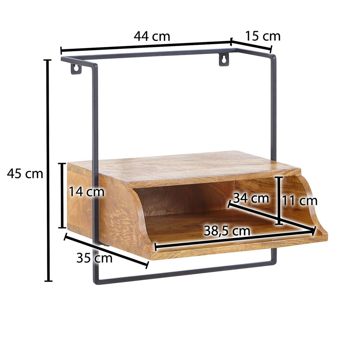 Nachtkonsole braun B/H/T: ca. 35x45x44 cm Nachtkonsole - braun (35,00/45,00/44,00cm) - Wohnling