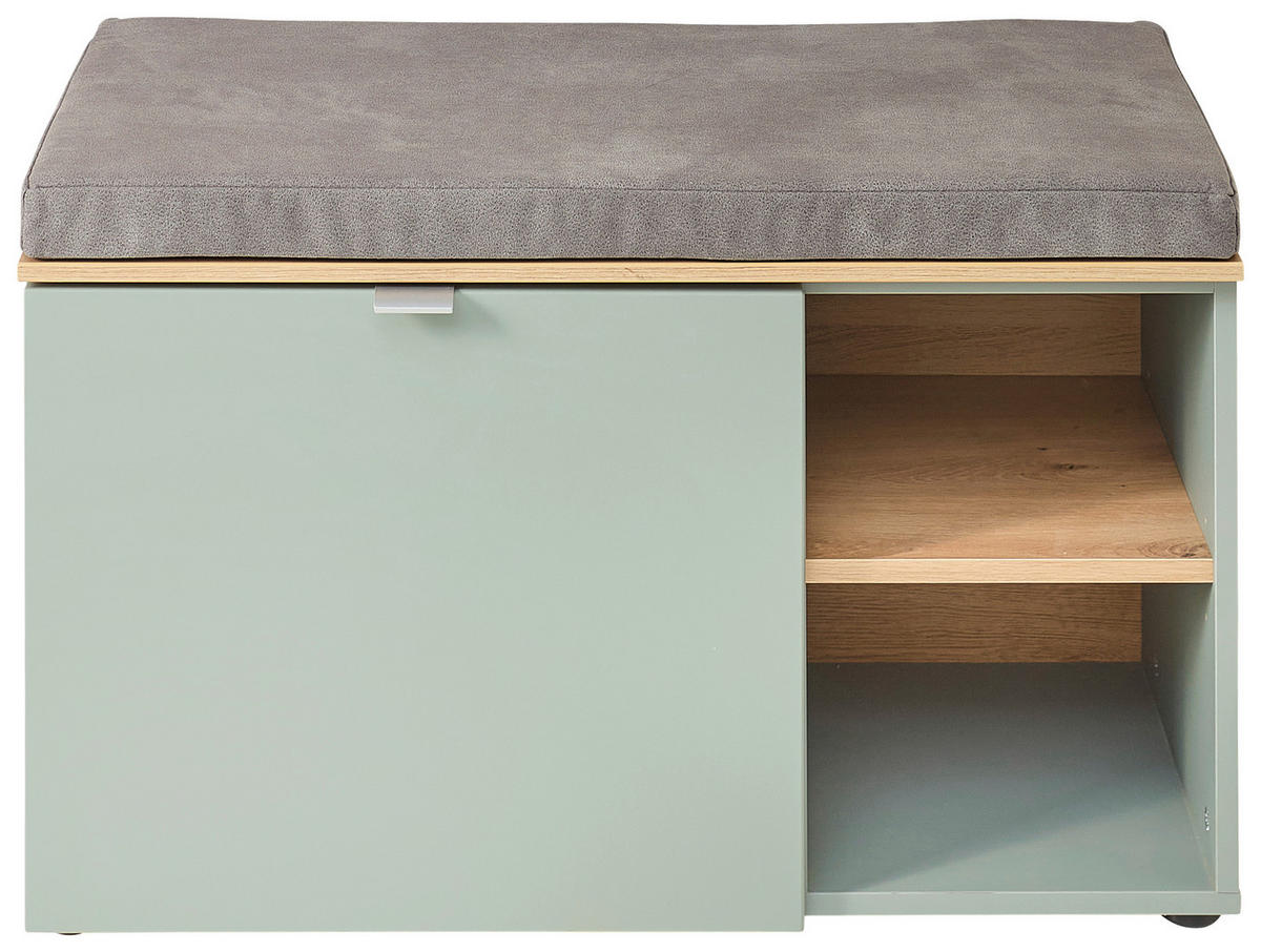 Sitzbank Bari salbei Eiche Artisan Nachbildung B/H/T: ca. 78x50x38 cm Bari - Eiche/salbei (78,00/50,00/38,00cm)