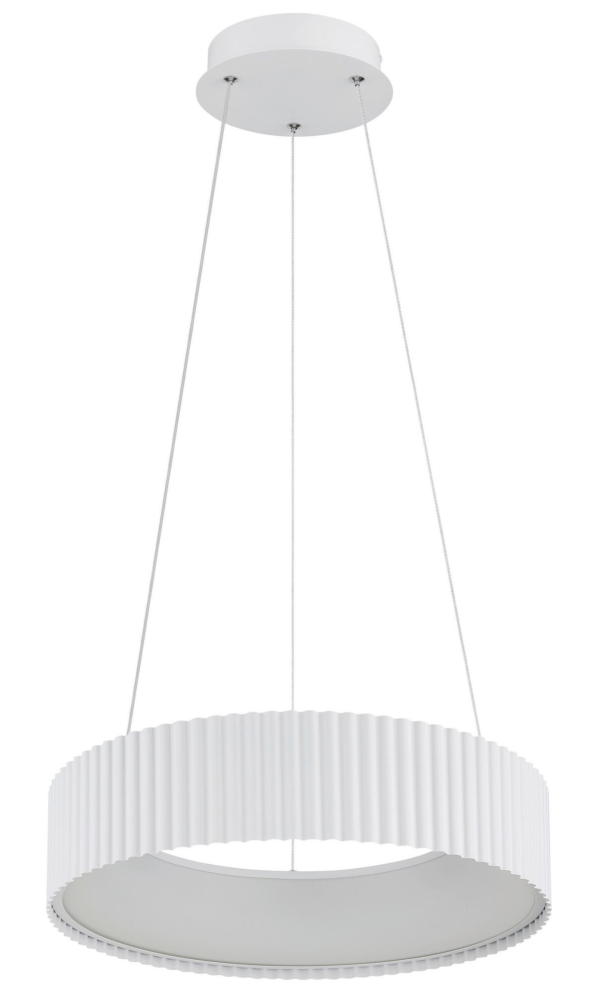GLOBO LED-Hängeleuchte weiß Opal PVC Metall Acryl H/D: ca. 120x46 cm 1.0 Brennstellen KEMP - weiß/Opal (46,00/120,00cm) - GLOBO