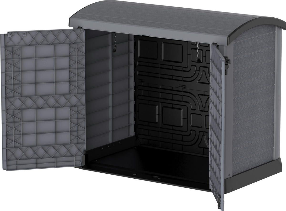 VCM Mülltonnenbox 2er StoreAway grau Kunststoff B/H/L: ca. 145x125x83 cm StoreAway - grau (83,00/145,00/125,00cm) - VCM