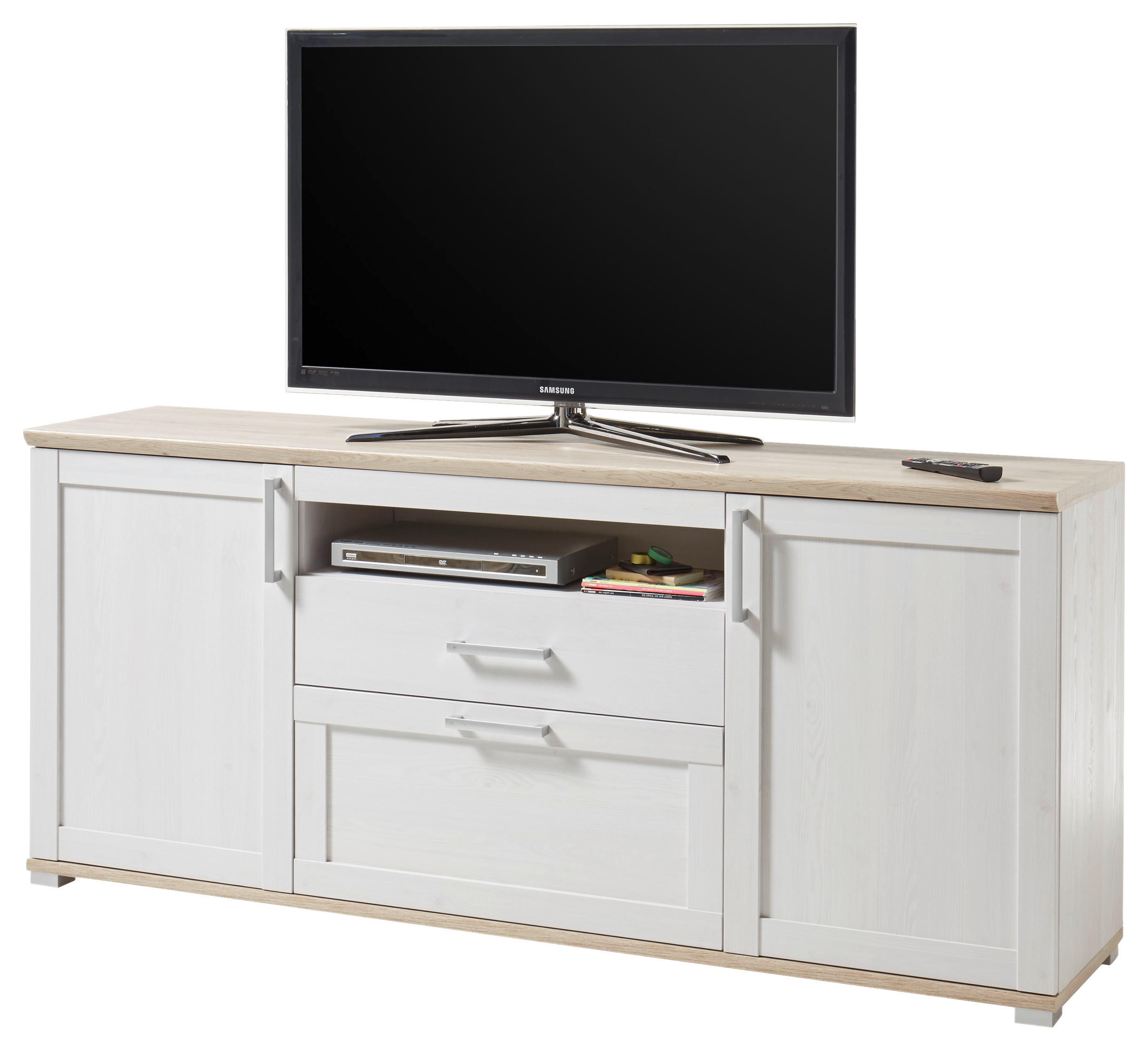TV-Highboard Romance Sibiu Lärche Nachbildung San-Remo Nachbildung B/H/T: ca. 190x82x44 cm Romance - (190,00/82,00/44,00cm)